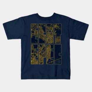 Ecatepec, Mexico City Map Typography - Gold Art Deco Kids T-Shirt